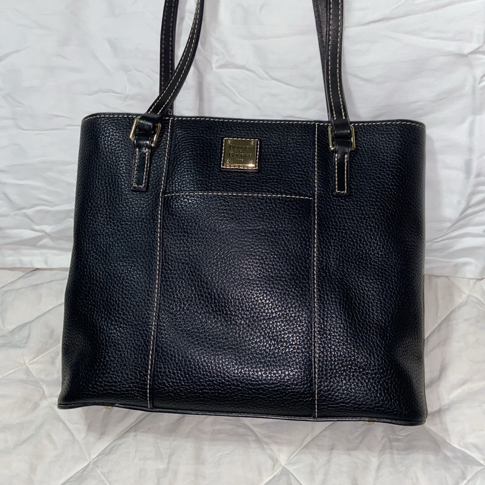 Gorgeous vintage Dooney & Bourke Black Pebbled Leather Lexington Tote - Picture 2 of 16